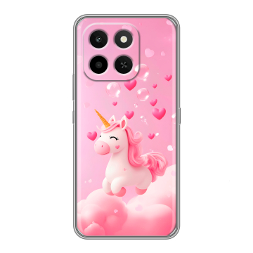 Силиконовый чехол на Honor X6C с принтом Единорог