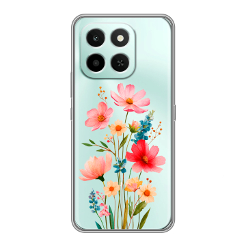 Силиконовый чехол на Honor X6C с принтом Цветы Силиконовый чехол на Honor X6C с принтом Цветы