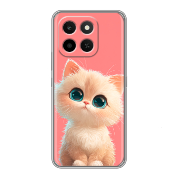 Силиконовый чехол на Honor X6C с принтом Розовый котенок Силиконовый чехол на Honor X6C с принтом Розовый котенок