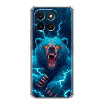 Силиконовый чехол на Honor X6C с принтом Медведь Силиконовый чехол на Honor X6C с принтом Медведь