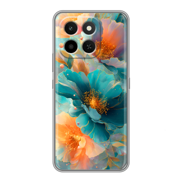 Силиконовый чехол на Honor X6C с принтом Цветы Силиконовый чехол на Honor X6C с принтом Цветы