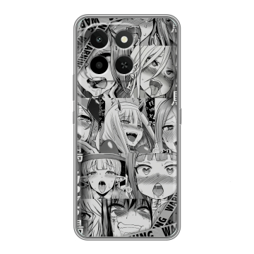 Силиконовый чехол на Honor X6C с принтом Ahegao Ахегао Аниме Силиконовый чехол на Honor X6C с принтом Ahegao Ахегао Аниме