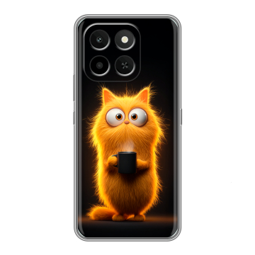 Силиконовый чехол на Honor X6C с принтом Смешной кот Силиконовый чехол на Honor X6C с принтом Смешной кот