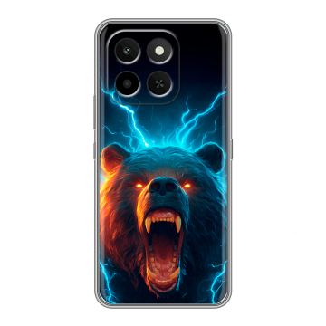 Силиконовый чехол на Honor X6C с принтом Медведь Силиконовый чехол на Honor X6C с принтом Медведь