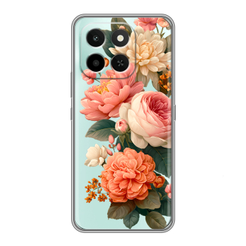 Силиконовый чехол на Honor X6C с принтом цветы Силиконовый чехол на Honor X6C с принтом цветы