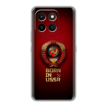 Силиконовый чехол на Honor X6C с принтом Флаг Герб СССР Силиконовый чехол на Honor X6C с принтом Флаг Герб СССР