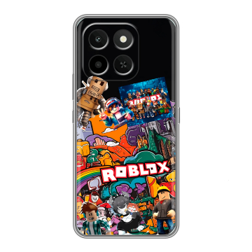 Силиконовый чехол на Honor X6C с принтом Roblox Роблокс Силиконовый чехол на Honor X6C с принтом Roblox Роблокс