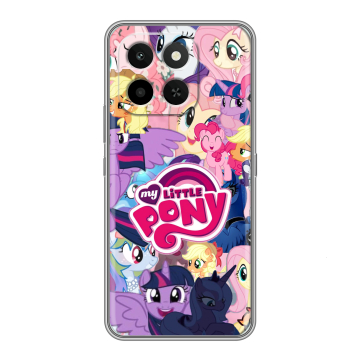 Силиконовый чехол на Honor X6C с принтом My little pony Дружба чудо Силиконовый чехол на Honor X6C с принтом My little pony Дружба чудо