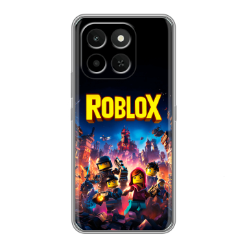 Силиконовый чехол на Honor X6C с принтом Roblox Роблокс