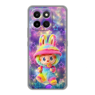 Силиконовый чехол на Honor X6C с принтом Labubu Лабубу