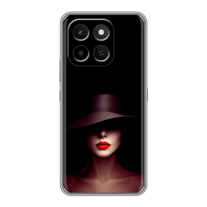 Силиконовый чехол на Honor X6C с принтом Девушка в шляпе Силиконовый чехол на Honor X6C с принтом Девушка в шляпе