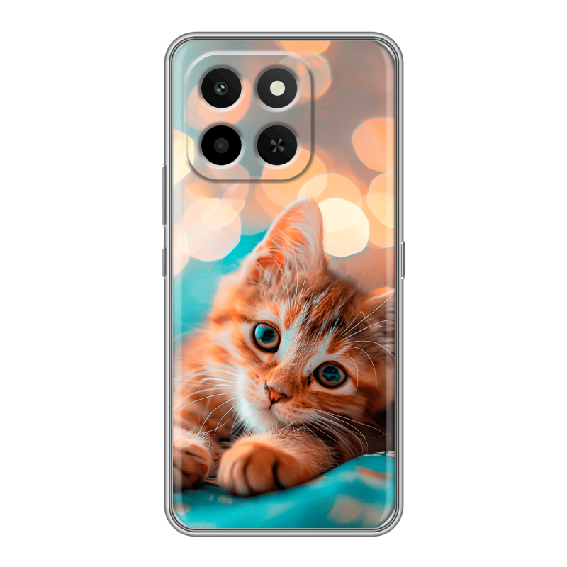 Силиконовый чехол на Honor X6C с принтом котик Силиконовый чехол на Honor X6C с принтом котик