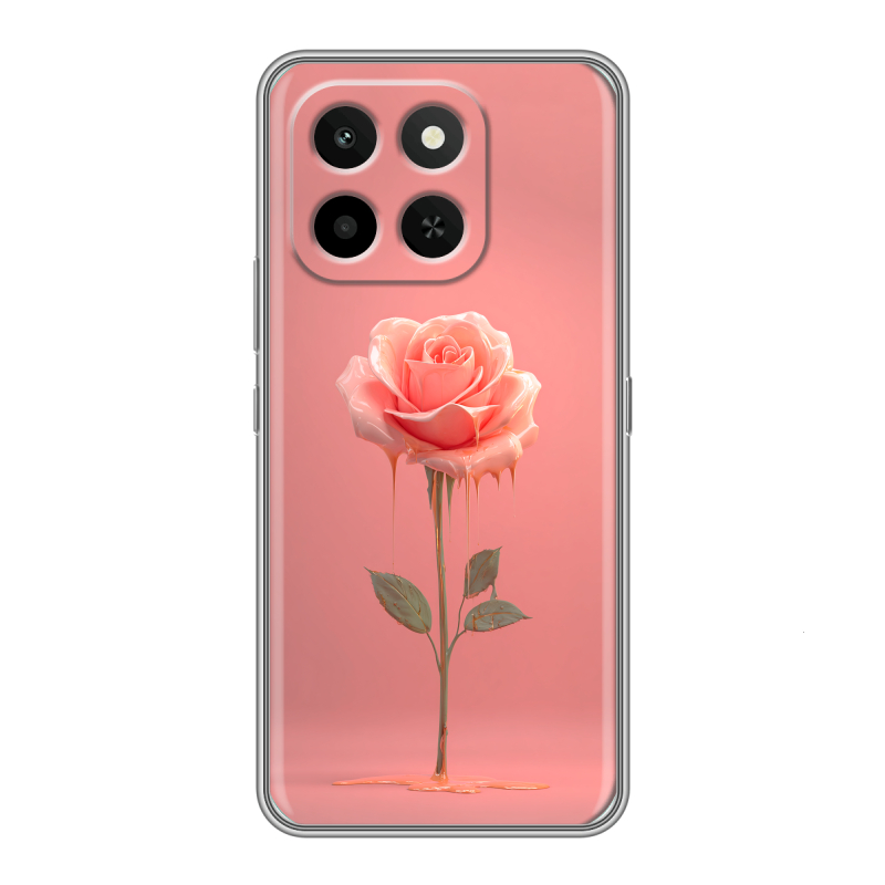 Силиконовый чехол на Honor X6C с принтом Розовая роза Силиконовый чехол на Honor X6C с принтом Розовая роза