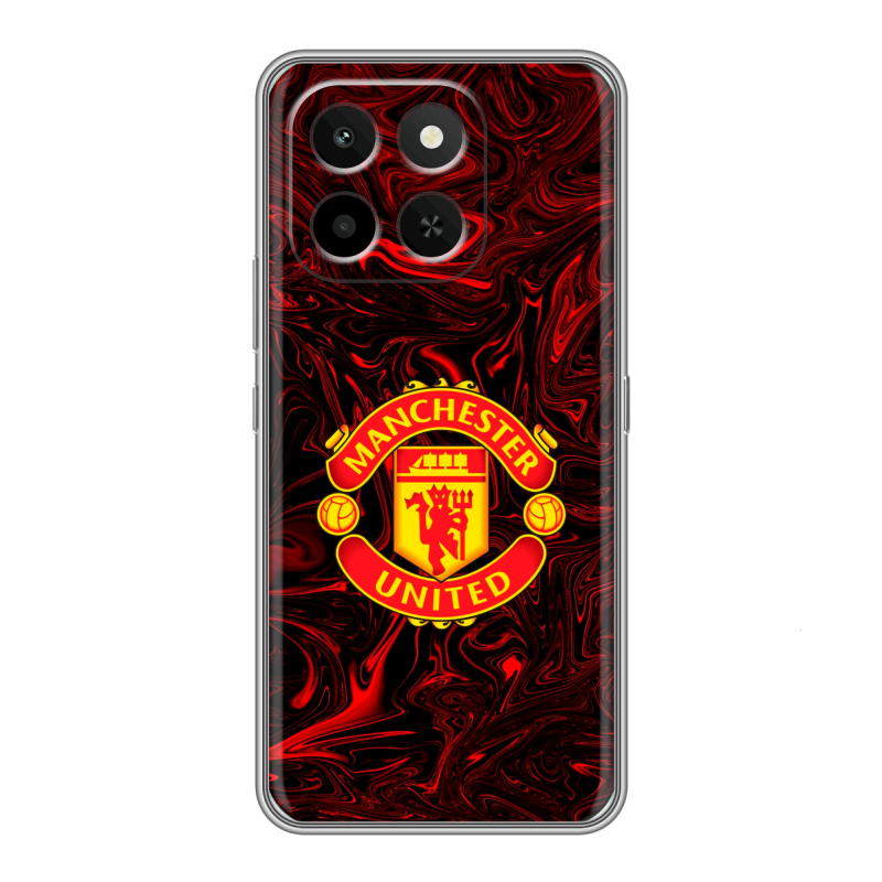 Силиконовый чехол на Honor X6C с принтом Manchester United Силиконовый чехол на Honor X6C с принтом Manchester United