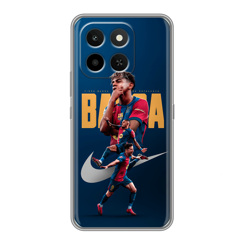Силиконовый чехол на Honor X6C с принтом Барселона Barca Yamal Силиконовый чехол на Honor X6C с принтом Барселона Barca Yamal