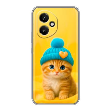 Силиконовый чехол на Honor 400 с принтом Котенок в шапке
