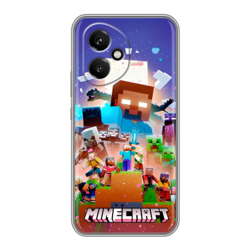 Силиконовый чехол на Honor 400 с принтом Майнкрафт Minecraft