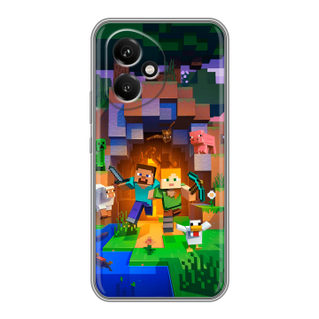 Силиконовый чехол на Honor 400 с принтом Майнкрафт Minecraft