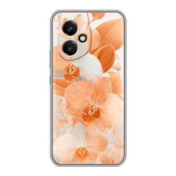 Силиконовый чехол на Honor 400 с принтом Бежевые цветы