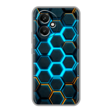 Силиконовый чехол на Honor 400 с принтом Неоновые соты
