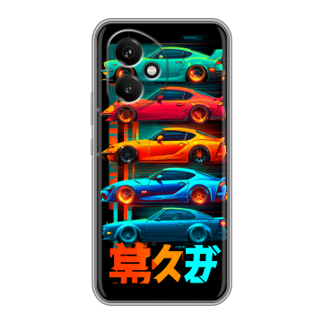 Силиконовый чехол на Honor 400 с принтом машины тачки