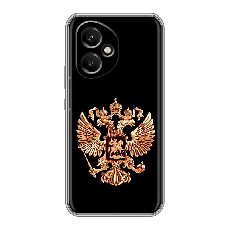 Силиконовый чехол на Honor 400 с принтом Герб России золотой Силиконовый чехол на Honor 400 с принтом Герб России золотой
