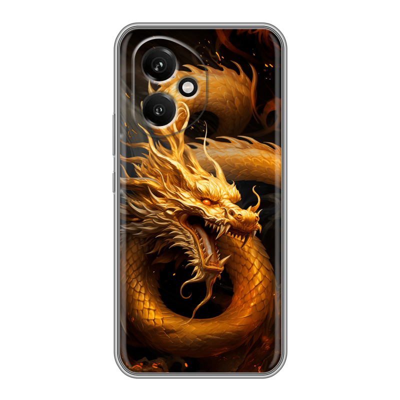 Силиконовый чехол на Honor 400 с принтом Золотой дракон Силиконовый чехол на Honor 400 с принтом Золотой дракон