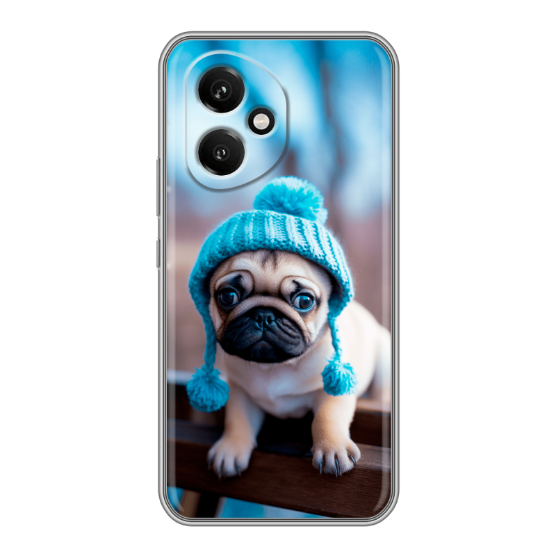 Силиконовый чехол на Honor 400 с принтом Мопс в шапке Силиконовый чехол на Honor 400 с принтом Мопс в шапке