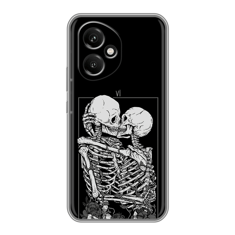 Силиконовый чехол на Honor 400 с принтом Поцелуй скелетов Силиконовый чехол на Honor 400 с принтом Поцелуй скелетов