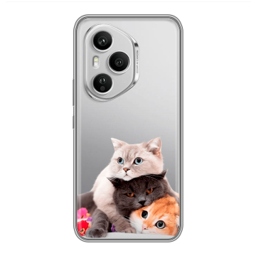 Силиконовый чехол на Honor 400 Pro с принтом Кошки Силиконовый чехол на Honor 400 Pro с принтом Кошки
