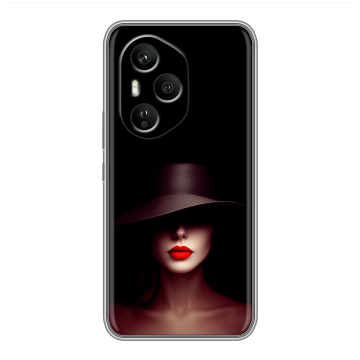 Силиконовый чехол на Honor 400 Pro с принтом Девушка в шляпе Силиконовый чехол на Honor 400 Pro с принтом Девушка в шляпе