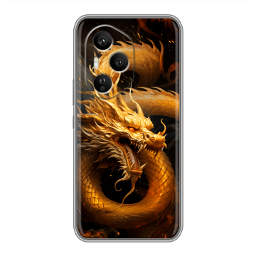 Силиконовый чехол на Honor 400 Pro с принтом Золотой дракон