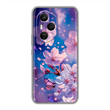 Силиконовый чехол на Honor 400 Pro с принтом цветы бабочки