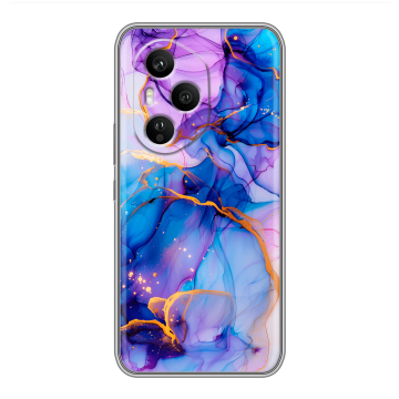 Силиконовый чехол на Honor 400 Pro с принтом синий мрамор Силиконовый чехол на Honor 400 Pro с принтом синий мрамор