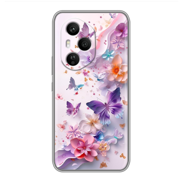 Силиконовый чехол на Honor 400 Pro с принтом цветы бабочки