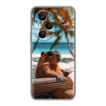 Силиконовый чехол на Honor 400 Pro с принтом Капибара Силиконовый чехол на Honor 400 Pro с принтом Капибара