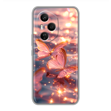 Силиконовый чехол на Honor 400 Pro с принтом бабочки розовые Силиконовый чехол на Honor 400 Pro с принтом бабочки розовые