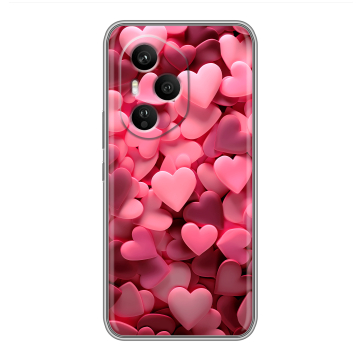 Силиконовый чехол на Honor 400 Pro с принтом розовые сердечки Силиконовый чехол на Honor 400 Pro с принтом розовые сердечки