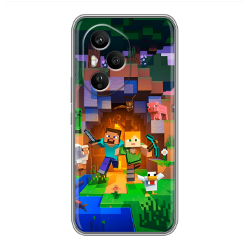 Силиконовый чехол на Honor 400 Pro с принтом Майнкрафт Minecraft