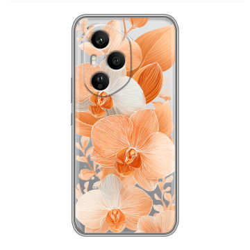 Силиконовый чехол на Honor 400 Pro с принтом Бежевые цветы