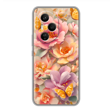 Силиконовый чехол на Honor 400 Pro с принтом Цветы и бабочки