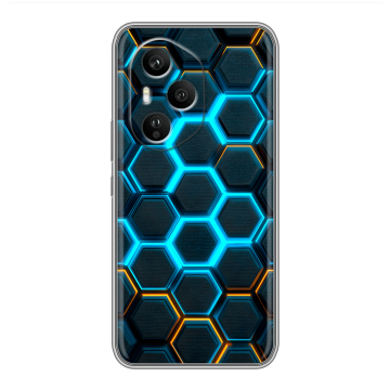 Силиконовый чехол на Honor 400 Pro с принтом Неоновые соты