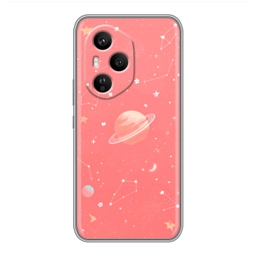 Силиконовый чехол на Honor 400 Pro с принтом Розовый космос