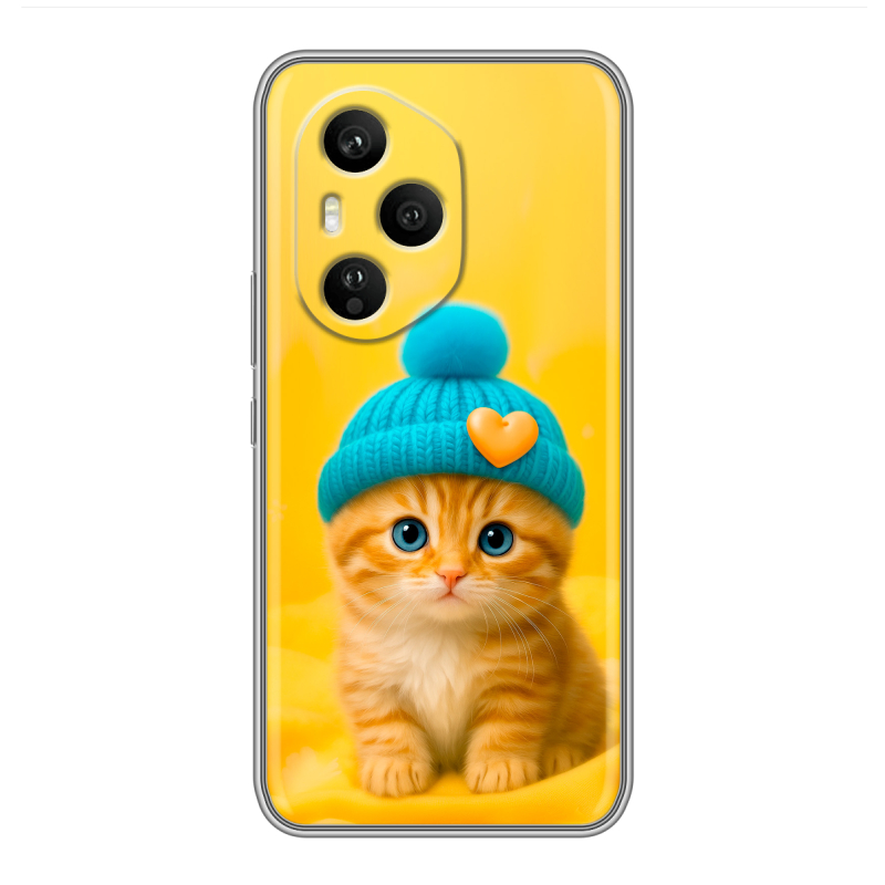 Силиконовый чехол на Honor 400 Pro с принтом Котенок в шапке Силиконовый чехол на Honor 400 Pro с принтом Котенок в шапке