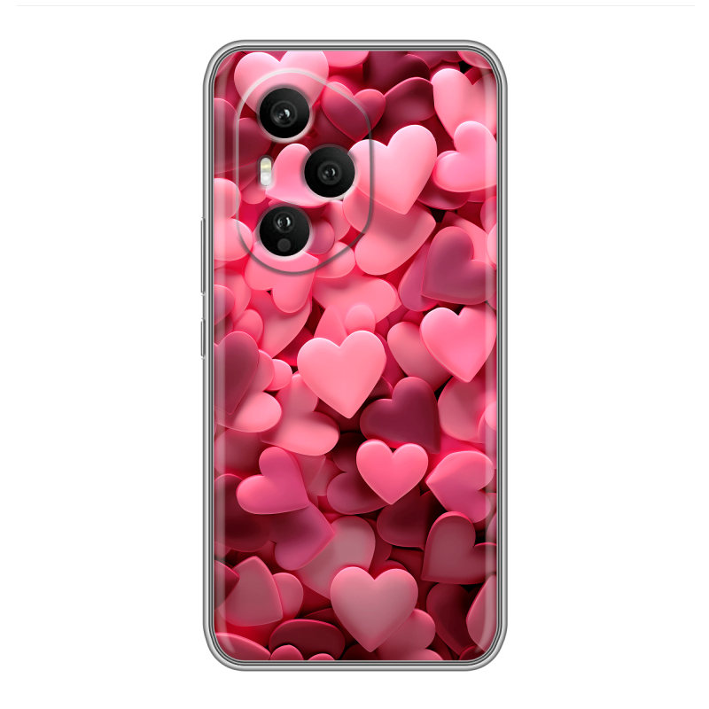 Силиконовый чехол на Honor 400 Pro с принтом розовые сердечки Силиконовый чехол на Honor 400 Pro с принтом розовые сердечки