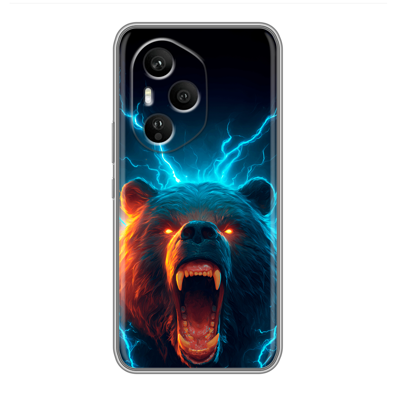 Силиконовый чехол на Honor 400 Pro с принтом Медведь Силиконовый чехол на Honor 400 Pro с принтом Медведь