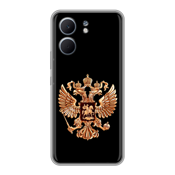 Силиконовый чехол на OPPO A5x с принтом Герб России золотой