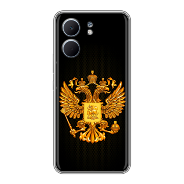 Силиконовый чехол на OPPO A5x с принтом Герб России желтый Силиконовый чехол на OPPO A5x с принтом Герб России желтый