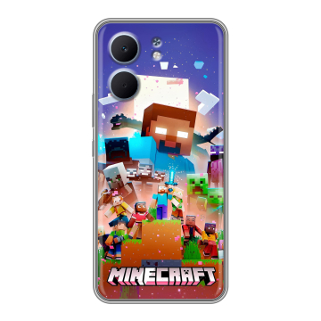 Силиконовый чехол на OPPO A5x с принтом Майнкрафт Minecraft