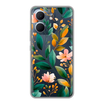 Силиконовый чехол на OPPO A5x с принтом Цветы паттерн Силиконовый чехол на OPPO A5x с принтом Цветы паттерн